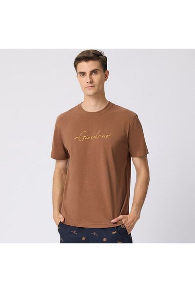 Giordano تي شيرت مطبوع للرجال