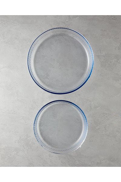 English Home Bake&Serve Glass 2-Piece Round Baking Pot 26X26-32X32 cm Clear