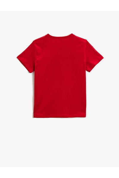 Koton Boy's Slogan Printed Red T-Shirt 2ykb16253ok