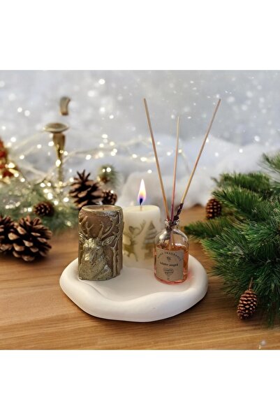 MissTulinaKozmetik Yeni yıl ikili yilbasi temali mum white angel bambu cubukl...