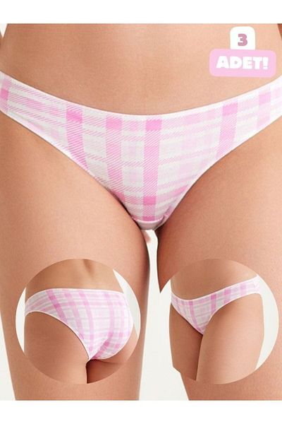 Dennis Denise Slip de vară din bumbac pentru femei - pachet de 3, casual cu model și Lycra
