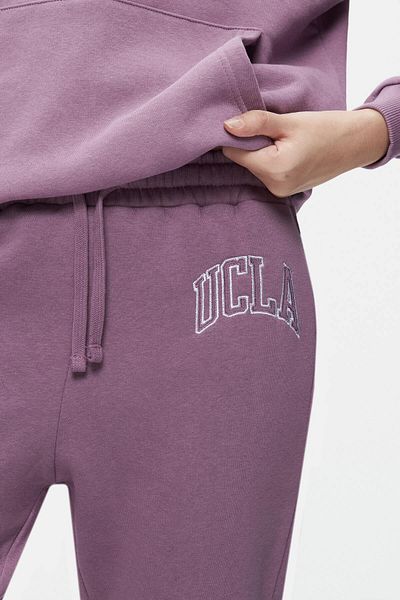 UCLA بنطال رياضي نسائي من Jules باللون الأرجواني المريح ومطرز بمقاس قياسي