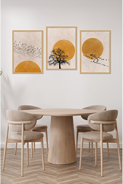 kutuTR Notpa Dekorize Mdf 3 Parça 3 mm Çerçeve Görünümlü Bohem Tablo 21x30 3009