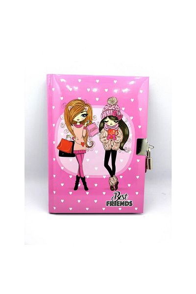 KESKİN COLOR K.color Diary Book Best Friends Locked 14*20 80 Yp Striped