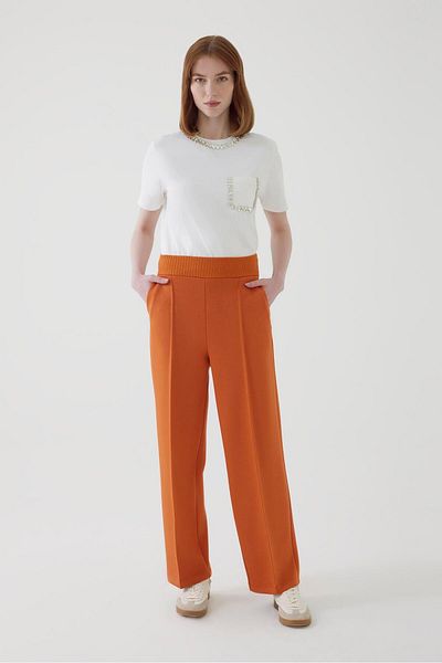 Exquise Straight Cut - Regular Trousers with Elastic Waist