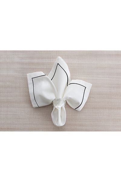 Gül Güler Black Napkin Plain Piccolo - 4 Pack 45*45