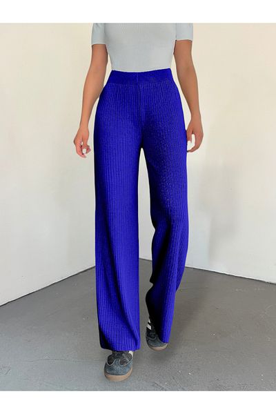 Modamorfo Трикотажни панталони с рипс - Saks Blue