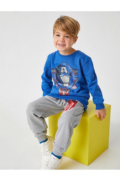 Koton Φούτερ με στάμπα Captain America Licensed - Crew Neck