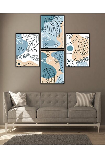 Decorated Mdf Table Set 4 Pieces 3 Mm - Abstract Living Room Wall Decor For Living Bedroom 4001