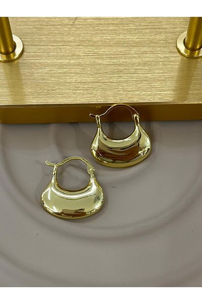 YASİN TOPÇU Steel Gold Earrings