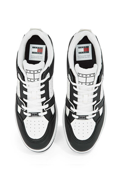 Tommy Hilfiger Erkek Rahat Taban Nefes Alabilen Bağcıklı Rahat Günlük Kullanım Siyah Sneaker EM0EM01464-BDS