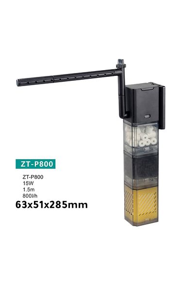 Generic فلتر أحواض السمك القابل للغمر مع مراحل حيوية متعددة بقوة 15 واط ZT-P800