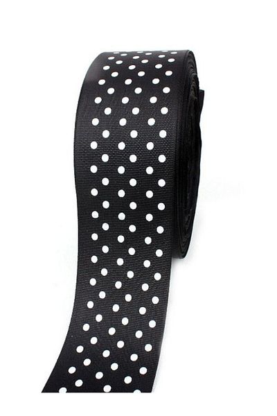 ÖZ-EL AŞ Black and White Polka Dot Grosgrain Ribbon, Bundle Ribbon 5 cm 5 Mt 140 177