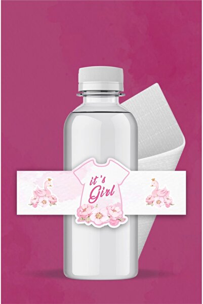 neşeli günlerim Hello Baby Swan Tema - Sticlă de apă, înveliș pentru șervețel...