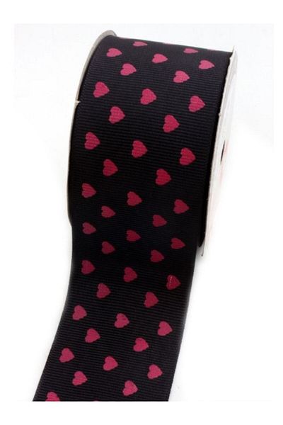 ÖZ-EL AŞ Purple Heart Printed Black Grosgrain Ribbon - 5cm & 5m Pack