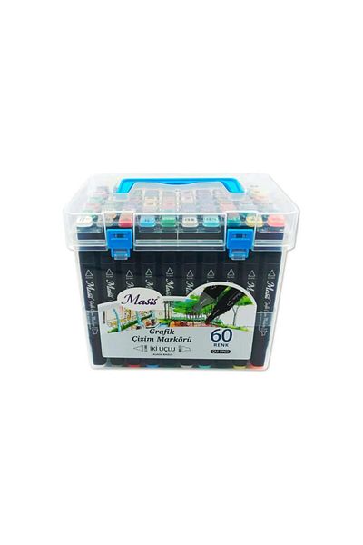 Masis Double Sided Twin Graphic Marker Pen Set 60 Colors