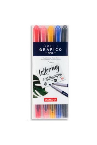 Dong-A Calligraphy Pen Cut Nib 5 Color Set