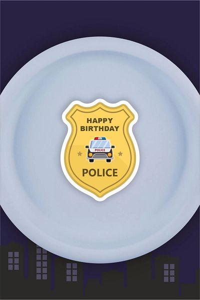 neşeli günlerim Autocolant pentru farfurii cu tematică poliție 15 bucăți * Hârtie adezivă
