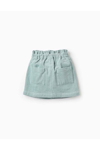 Ziddy MINI CORDUROY SKIRT FOR GIRLS AQUA GREEN
