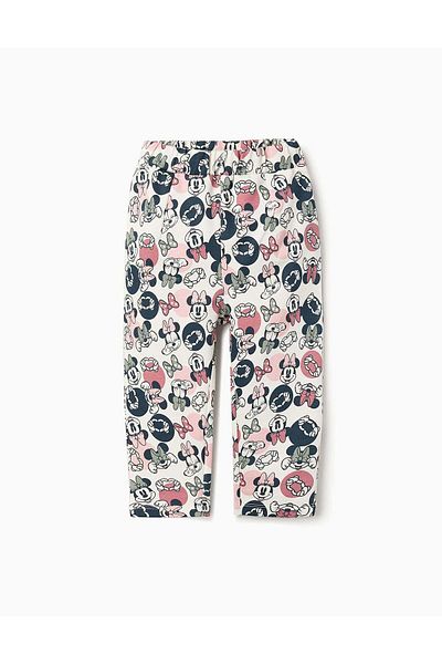 Ziddy JOGGERS WITH PRINT FOR BABY GIRLS 'MINNIE' WHITE/PINK