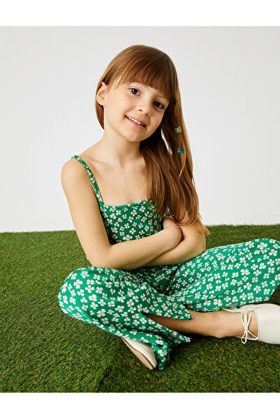 Koton Girl's Green Patterned Undershirt 2SKG30051AK
