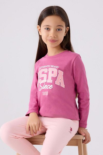 U.S. Polo Assn. Σετ πιτζάμες μακρυμάνικη λιλά για κορίτσια 1966 Garson Authentic Brand
