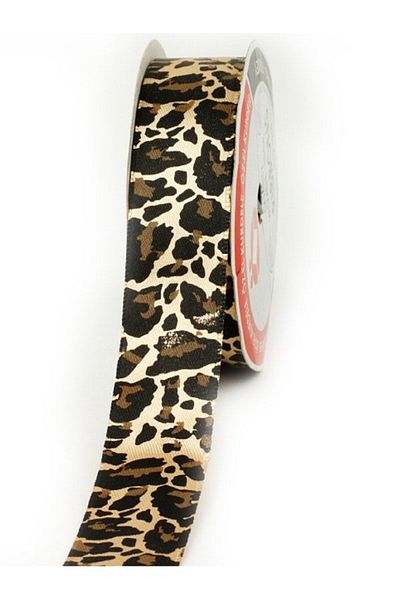 ÖZ-EL AŞ Brown Leopard Printed Satin Ribbon - 2.5 Cm, 5 M, Pack 135 067