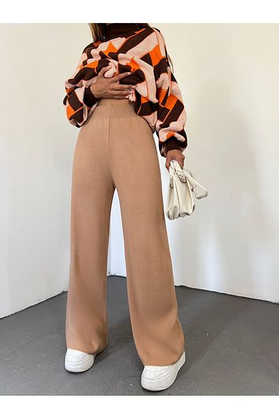 Modamorfo Παντελόνι Mink Loose Knitwear