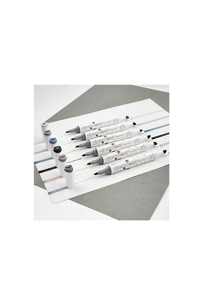 Bruno Visconti sketch & Art" Double Sided Marker Pen 6 Colors-graphics