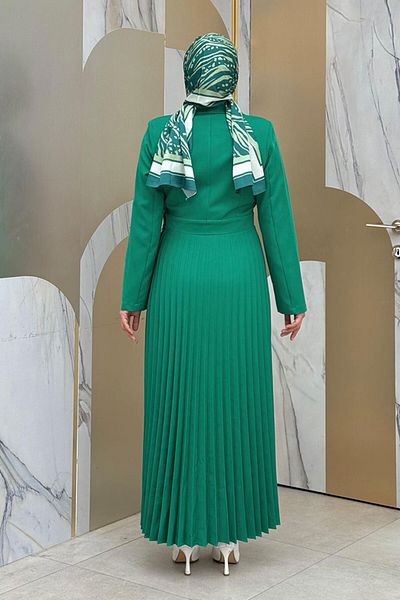 Bym Fashion Φούστα με πτυχωτό φόρεμα 3700 Emerald
