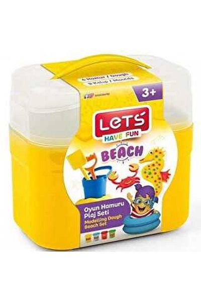 Lets Play Dough 4x75 gr 12 Piece Beach Set - L-8499