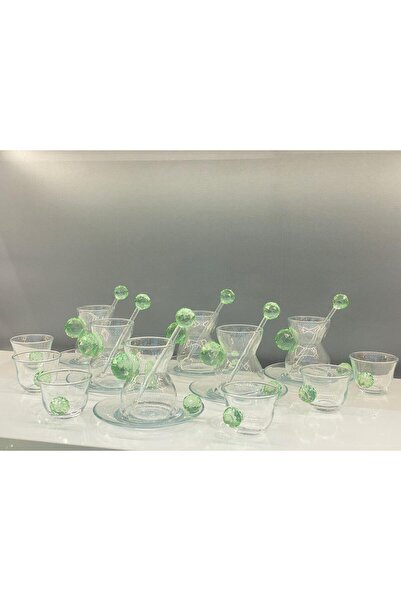 Saray Ottoman handicraft CRYSTAL HANDLE TEAP COFFEE SET