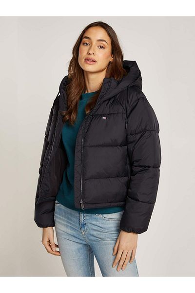 Tommy Hilfiger Dámsky puferový kabát Tjw Vail – čierny predĺžený