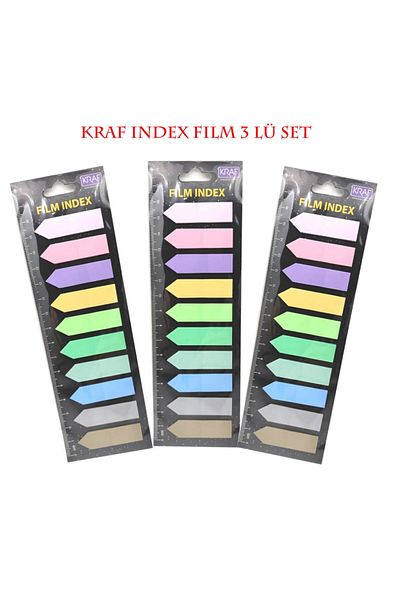 KRAF Index Film (PP) 12x44mm Arrow Shaped 10 Colors* 20yp Set of 3