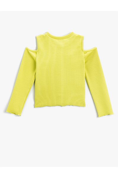 Koton Tricou de bază cu mânecă lungă decupat