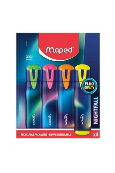 Maped Highlighter Fluo Pep's Nightfall 4 Pieces