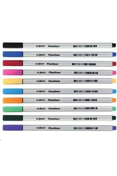 Globox Fineliner Felt Tip Pen 10 Colors PVC Box Glbx3240
