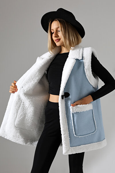 COCOCİX Γυναικείο γιλέκο βελούδινο τζιν νέας σεζόν