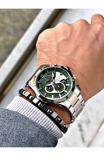 Ferrucci Silver Color Functions Active Men's Wrist Watch+Bracelet