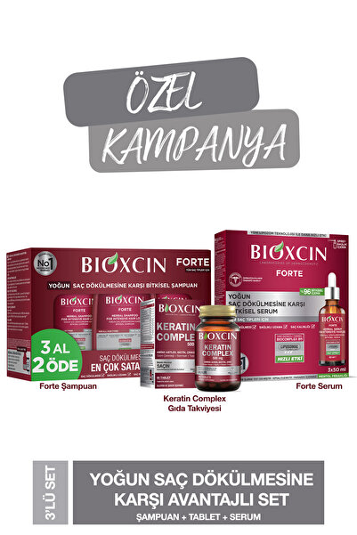 Bioxcin Forte Yoğun Saç Dökülmesine Karşı Avantajlı Set