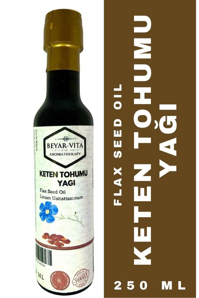 BEYARVİTA Flaxseed Oil 250 ml - Cold Pressed - Glass Bottle - Flaxseed Oil - Pure and Natural