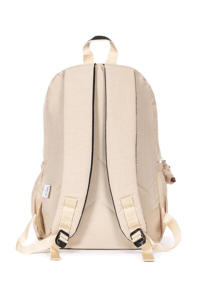 Necati Çanta Σακίδιο πλάτης πολλαπλών διαμερισμάτων από ύφασμα Crinkle με φιγούρα αρκουδάκι