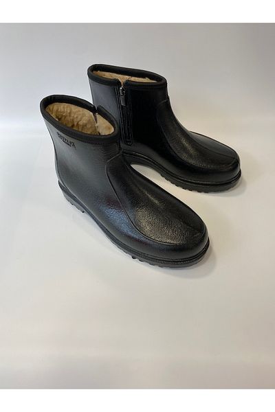 AYAKKABIM RENGARENK Waterproof Wool Zippered Black Garden Rain Snow Boots