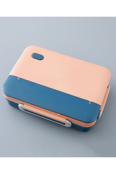 Fab N Funky Kids Rectangular  Lunch Box - Pink & Blue