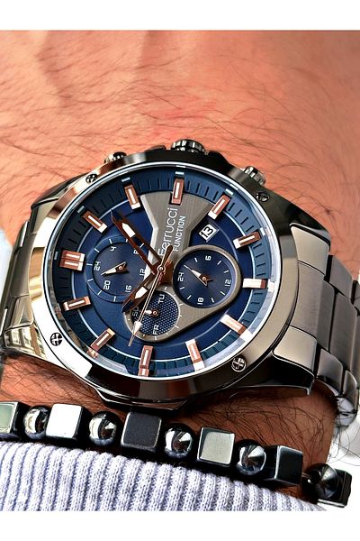 Ferrucci Smoke Color Functions Active Men Wrist Watch +Bracelet