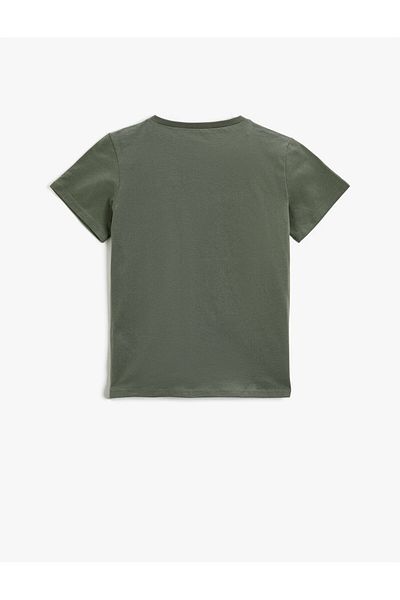 Koton Slogan Printed Short Sleeve T-Shirt Cotton Crew Neck