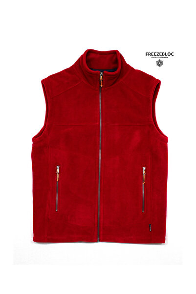 Cottonland Dark Red Men's Sports Vest - Relaxed Fit, Thick Fleece Fleece