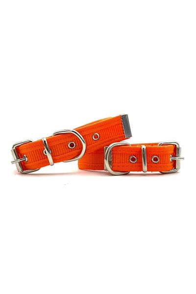 Tasma Market Orange Soft Textured Dog Collar - Column and Neck Collar