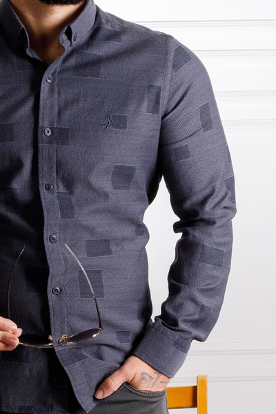 Sarar İnterview Sarar Carina %100 Pamuk Slim Fit Siyah Gömlek
