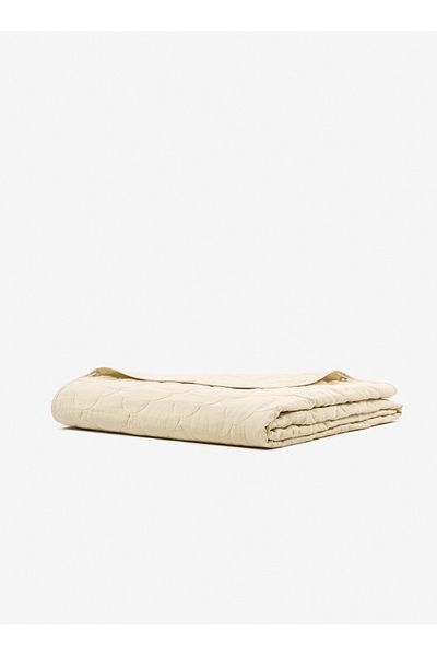 Barine Serenity Linen Quilted Bedspread Set Light Beige 240X260